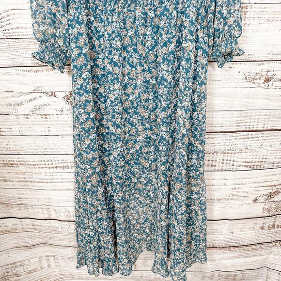 1.State Woodland Floral High Low V-Neck Midi Dress, EUC, Size 1X, MSRP $140 - Picture 12 of 13